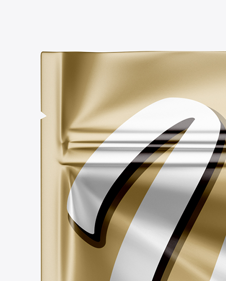 Matte Metallic Stand Up Pouch with Zipper Mockup PSD #2