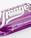Wet Wipes Pack Mockup - Half Side View (High-Angle Shot)