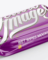 Wet Wipes Pack Mockup - Half Side View (High-Angle Shot)