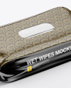 Wet Wipes Pack Mockup - Half Side View (High-Angle Shot)