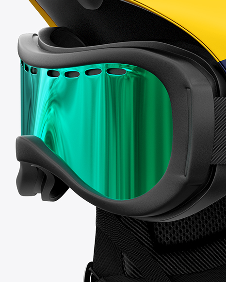 Download Ski Helmet With Goggles Mockup - Left Halfside View in ...