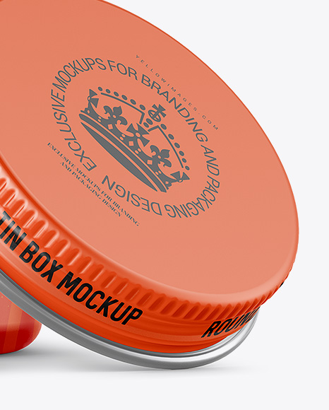 50ml Open Round Tin Box with Matte Finish Mockup   Front View PSD #6