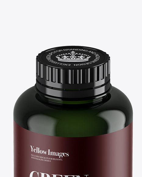 Green Plastic Bottle Mockup (High Angle Shot) PSD #2