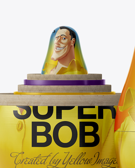 Five Russian Wooden Dolls Mockup PSD #1