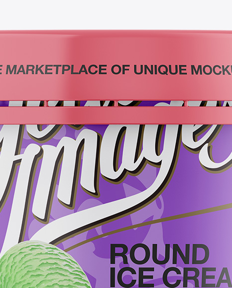 Glossy Ice Cream Cup Mockup   Front View PSD #2