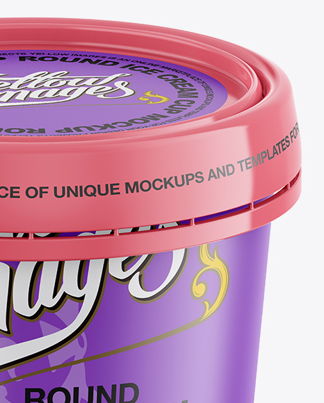 Glossy Ice Cream Cup Mockup (High Angle Shot) PSD #2