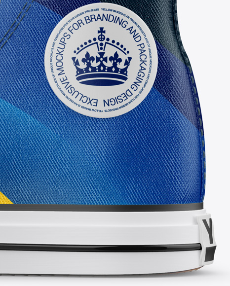 High Top Canvas Sneaker Mockup Side View In Apparel Mockups On Yellow Images Object Mockups