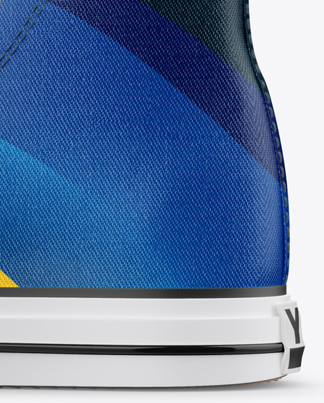 High Top Canvas Sneaker Mockup Side View In Apparel Mockups On Yellow Images Object Mockups