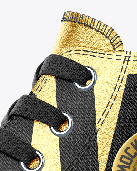 High Top Canvas Sneaker Mockup Side View In Apparel Mockups On Yellow Images Object Mockups