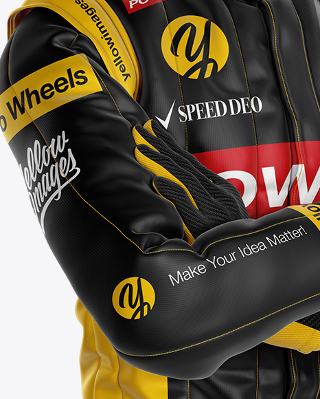 Download F1 Racing Kit Mockup Half Side View In Apparel Mockups On Yellow Images Object Mockups