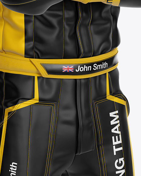 F1 Racing Kit Mockup Half Side View In Apparel Mockups On Yellow Images Object Mockups