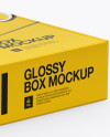 Download Glossy Box Mockup Half Side View High Angle Shot In Box Mockups On Yellow Images Object Mockups