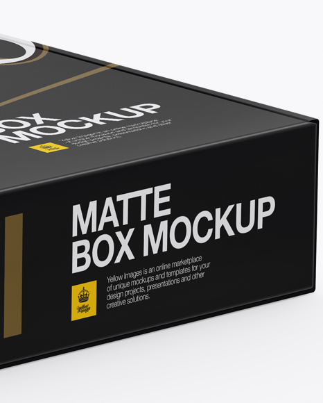 Download Matte Box Mockup Half Side View High Angle Shot In Box Mockups On Yellow Images Object Mockups PSD Mockup Templates