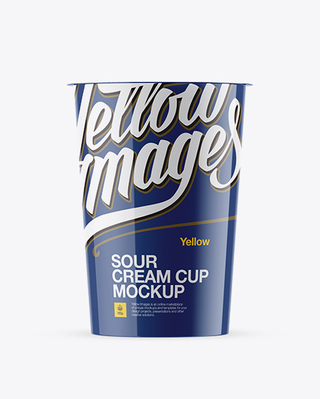 Glossy Sour Cream Cup Mockup PSD #2