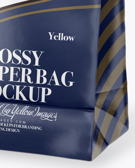 Glossy Paper Snack Bag Mockup   Half Side View PSD #1