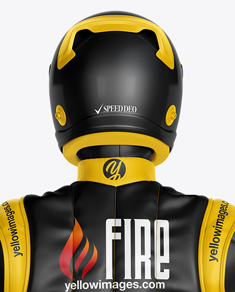 Download F1 Racing Kit Mockup Back View In Apparel Mockups On Yellow Images Object Mockups PSD Mockup Templates