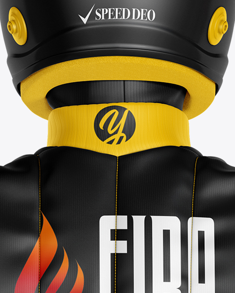 Download F1 Racing Kit Mockup - Back View in Apparel Mockups on Yellow Images Object Mockups