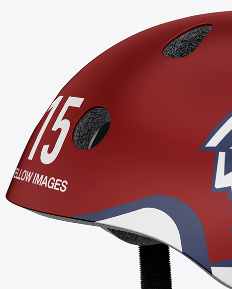 Skateboard Helmet Mockup Left Hald Side View In Apparel Mockups On Yellow Images Object Mockups