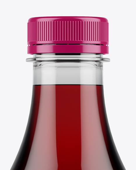 Plastic Bottle with Cherry Juice Mockup PSD #2