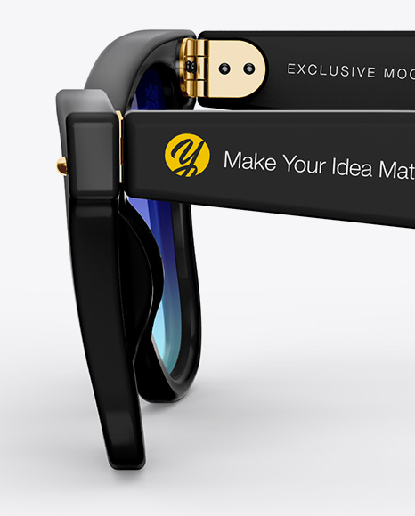 Download Sunglasses Mockup Side View In Apparel Mockups On Yellow Images Object Mockups PSD Mockup Templates