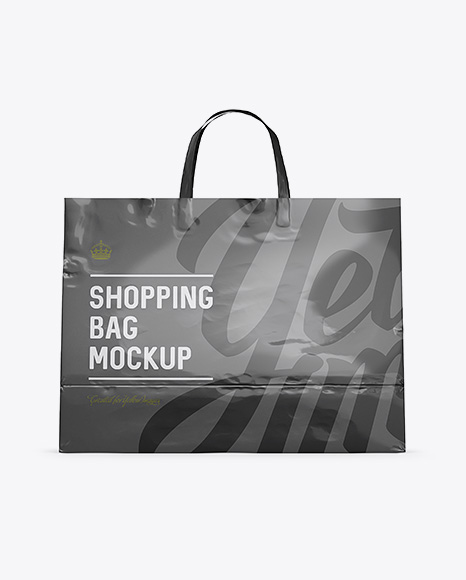 Download Glossy Paper Shopping Bag Mockup Front View In Bag Sack Mockups On Yellow Images Object Mockups PSD Mockup Templates