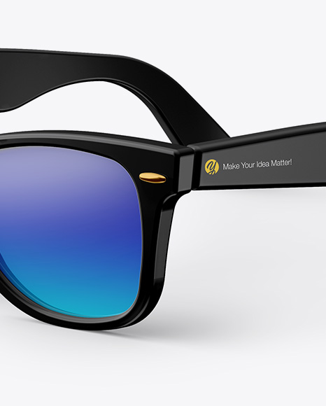 Download Sunglasses Mockup Half Side View In Apparel Mockups On Yellow Images Object Mockups PSD Mockup Templates