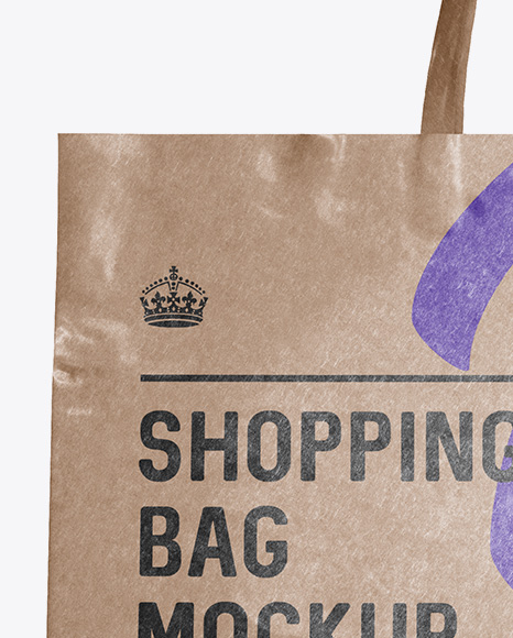 Download Glossy Kraft Paper Shopping Bag Mockup Front View In Bag Sack Mockups On Yellow Images Object Mockups