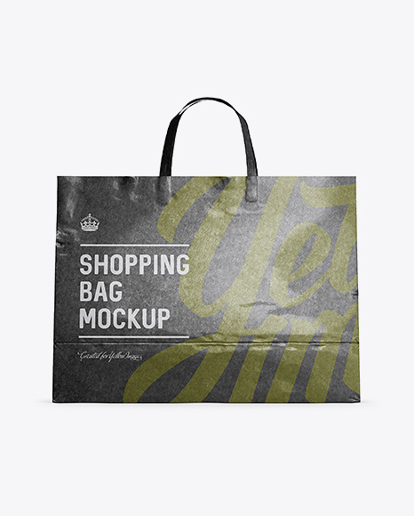 Download Glossy Kraft Paper Shopping Bag Mockup Front View In Bag Sack Mockups On Yellow Images Object Mockups