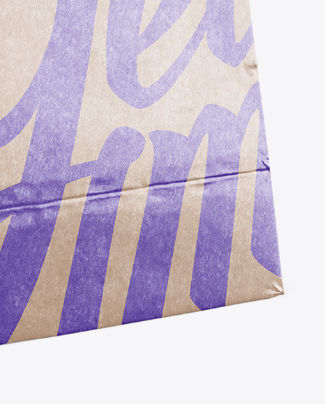 Download Glossy Kraft Paper Shopping Bag Mockup Halfside View In Bag Sack Mockups On Yellow Images Object Mockups