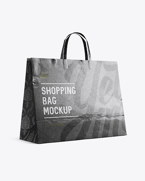 Download Glossy Kraft Paper Shopping Bag Mockup Halfside View Eye Level Shot In Bag Sack Mockups On Yellow Images Object Mockups PSD Mockup Templates