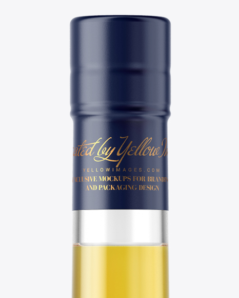 Clear Glass Bottle with Whiskey Mockup PSD #6