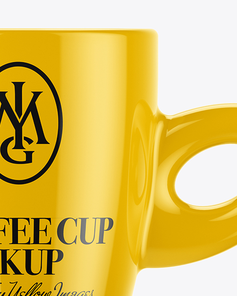Glossy Cup Mockup   Front View PSD #2