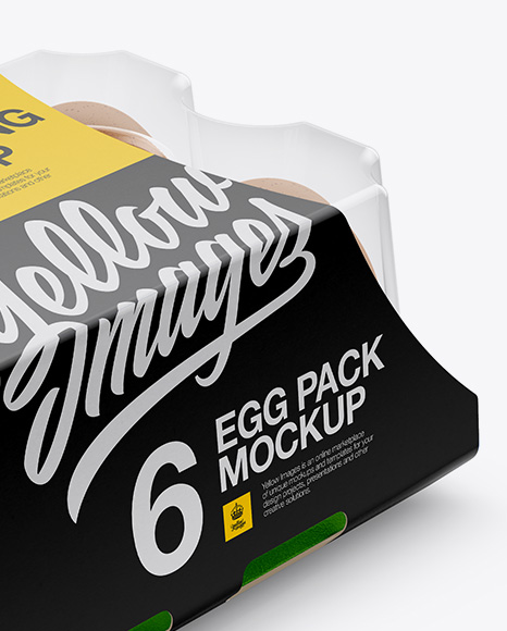 Download 6 Egg Pack With Transparent Cap Mockup Half Side View High Angle Shot In Packaging Mockups On Yellow Images Object Mockups