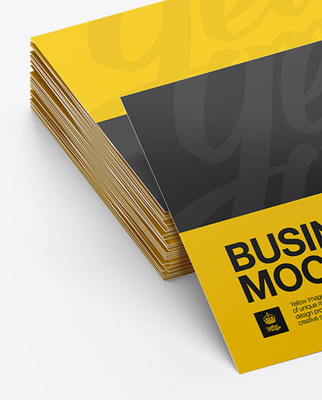 Download Glossy Business Cards Stack Mockup - Half Side View in ...