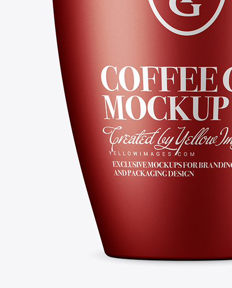 Matte Metallic Cup Mockup   Front View PSD #1
