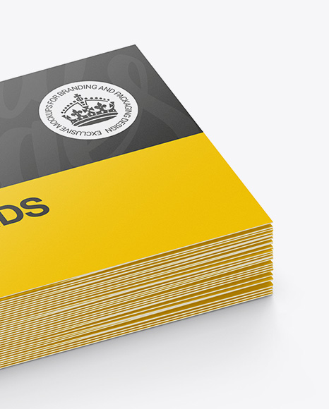 Glossy Business Cards Stack Mockup Half Side View PSD #1