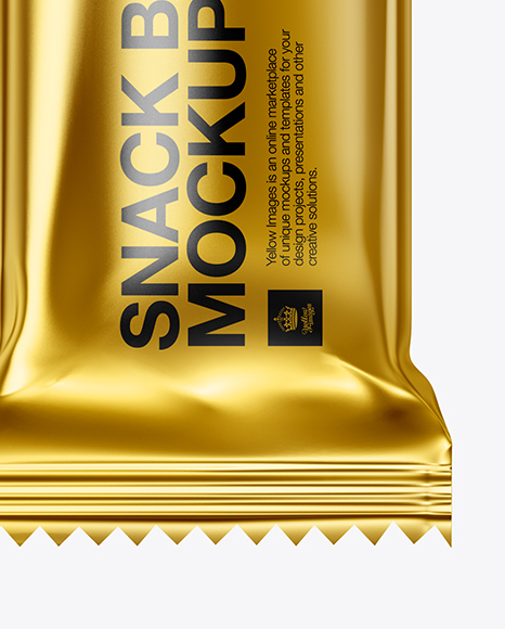 Download Metallic Snack Bar Mockup In Flow Pack Mockups On Yellow Images Object Mockups PSD Mockup Templates