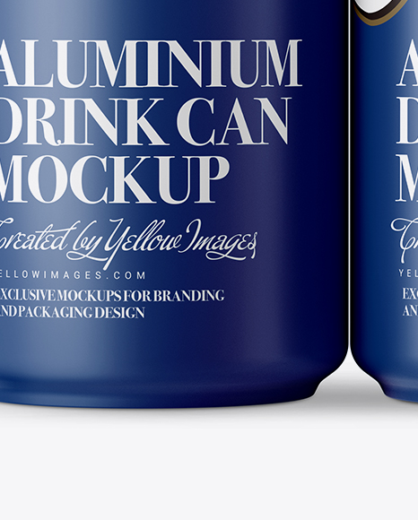 Download 4 Matte Aluminium Cans Mockup Front View In Can Mockups On Yellow Images Object Mockups PSD Mockup Templates