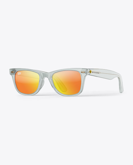 Transparent Sunglasses Mockup Half Side View In Apparel Mockups On Yellow Images Object Mockups