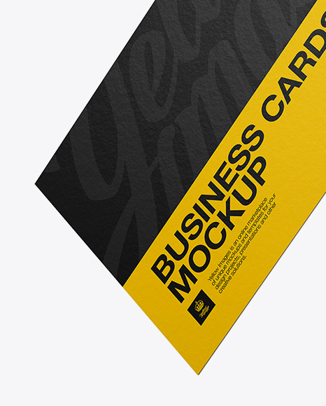 Business Cards Mockup In Stationery Mockups On Yellow Images Object Mockups