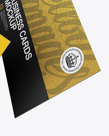 Business Cards Mockup In Stationery Mockups On Yellow Images Object Mockups