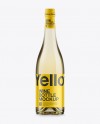 750ml Clear Glass Burgundy Wine Bottle Mockup on Yellow Images Object