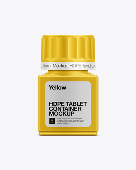 30ml Tablet Container Mockup on Yellow Images Object Mockups