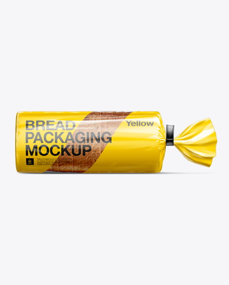 Bread Packaging Mockup Horizontal Orientation In Bag Sack Mockups On Yellow Images Object Mockups