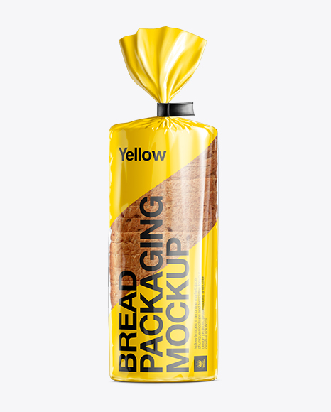 Download Bread Packaging Mockup Standing Position In Bag Sack Mockups On Yellow Images Object Mockups PSD Mockup Templates