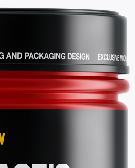 Glossy Plastic Protein Jar Mockup PSD #2