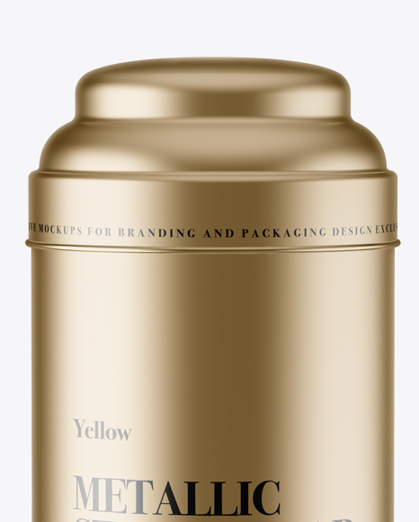 Download Metallic Storage Jar Front View In Jar Mockups On Yellow Images Object Mockups PSD Mockup Templates