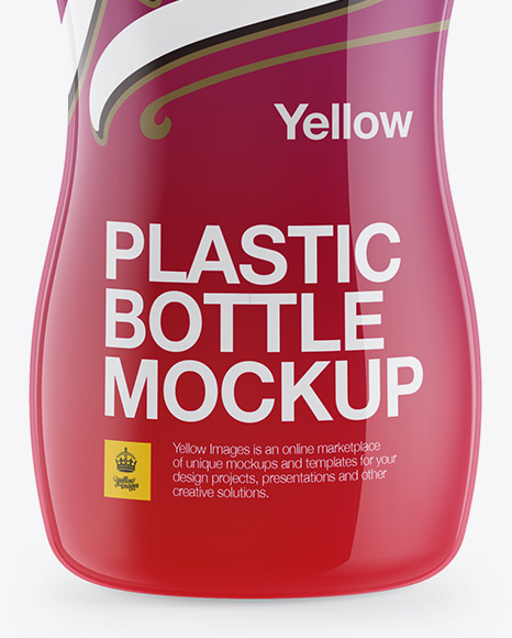 Glossy Plastic Bottle Mockup - Front View in Bottle ...