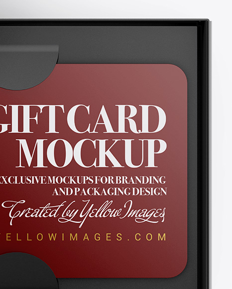 Download Gift Card In A Box Mockup Top View In Object Mockups On Yellow Images Object Mockups PSD Mockup Templates