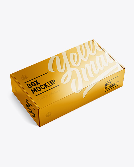 Download Metallic Carton Box Mockup Half Side View High Angle Shot In Box Mockups On Yellow Images Object Mockups PSD Mockup Templates